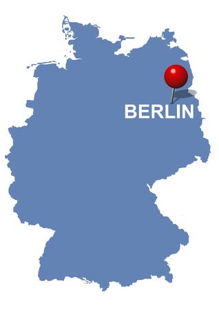  Berlin pictured on the map of Germanyのイラスト素材
