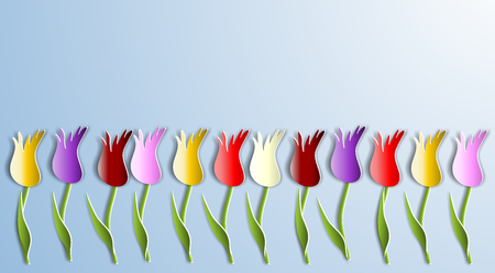 Many colorful tulipsの写真素材