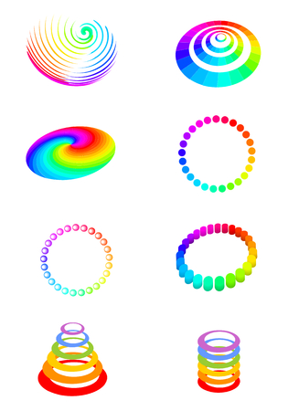 rainbow-colored elementsのイラスト素材