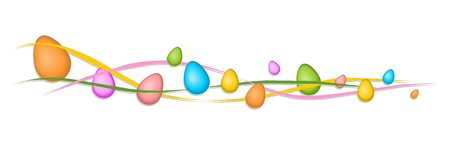 easter banner with colorful eggsのイラスト素材