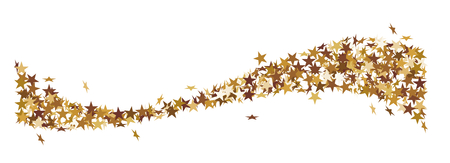 Christmas star tail made of golden starsのイラスト素材
