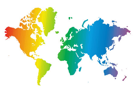 World map made of rainbow colorsのイラスト素材