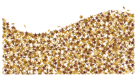 Wave made of golden starsのイラスト素材
