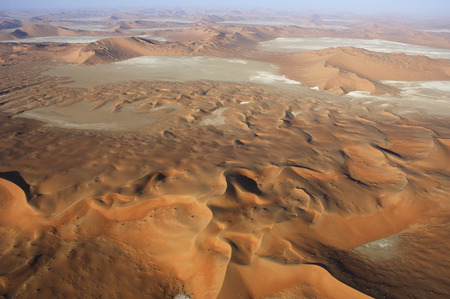 Aerial view of sand dunes at Rub Al Khali desertの写真素材