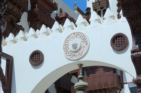 Details of Jeddah Old Mosque, Saudi Arabiaの写真素材