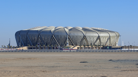 Al Jawhara Football Stadium on A Sunny Day in Jeddah, Saudi Arabia.のeditorial素材