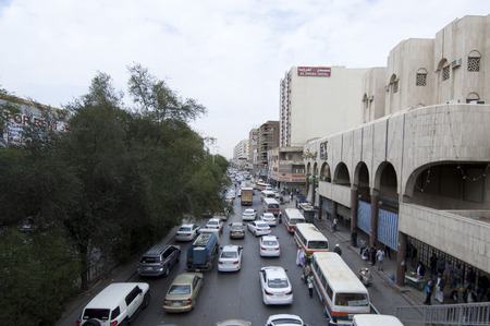 Batha Steet, Cars Traffic in Old Riyadh, Saudi Arabia, 01.12.2016のeditorial素材