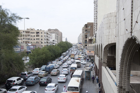 Batha Steet, Cars Traffic in Old Riyadh, Saudi Arabia, 01.12.2016のeditorial素材