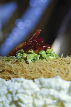 Osmaliya, Arabic Sweets with Cream for Ramadan and Eidの写真素材