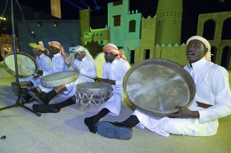 Saudi Arabian folklore performance in Al-Masmak on the celebrations of Eid Al-Fitr, on 25.10.2006, Riyadh, Saudi Arabiaのeditorial素材