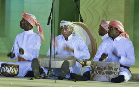 Saudi Arabian folklore performance in Al-Masmak on the celebrations of Eid Al-Fitr, on 25.10.2006, Riyadh, Saudi Arabiaのeditorial素材