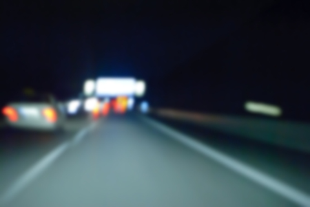 City and traffic lights on the highway - seen by a drunken driver ... so ... DO NOT DRINK AND DRIVE...