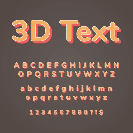 3D Font, Simple Alphabet, 3D Alphabet, 3D Textのイラスト素材