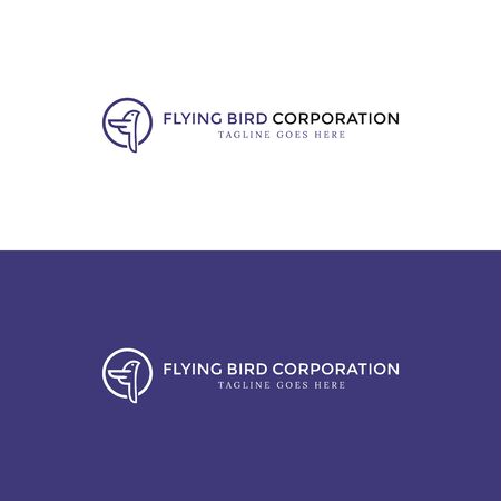 Minimalist Flying Bird Logo for your best companyのイラスト素材