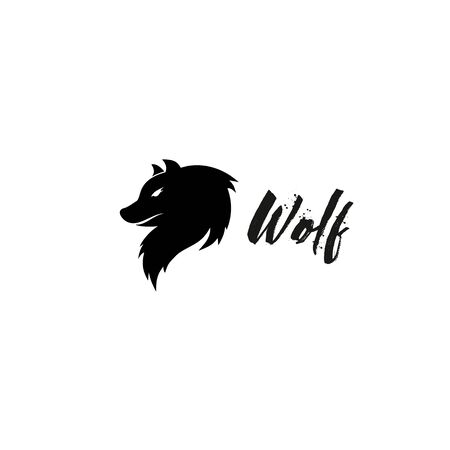 Silhouette Wolf Logo Vectorのイラスト素材