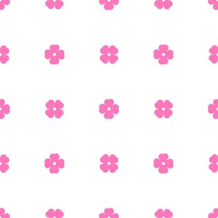 Simple Pink Flower Seamless Patternのイラスト素材