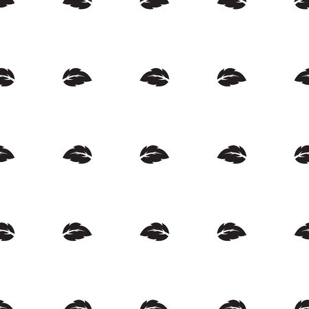Black and White Leaf Seamless Patternのイラスト素材