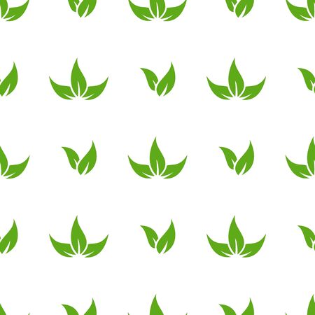 Green Leaf Seamless Pattern Backgroundのイラスト素材