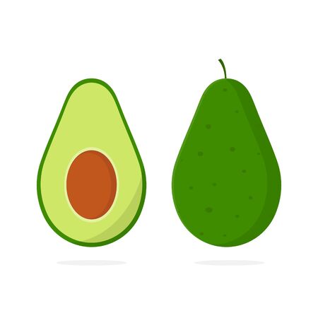 Avocado Vector. Slice Avocado. Avocado Illustration in flat minimalist styleのイラスト素材