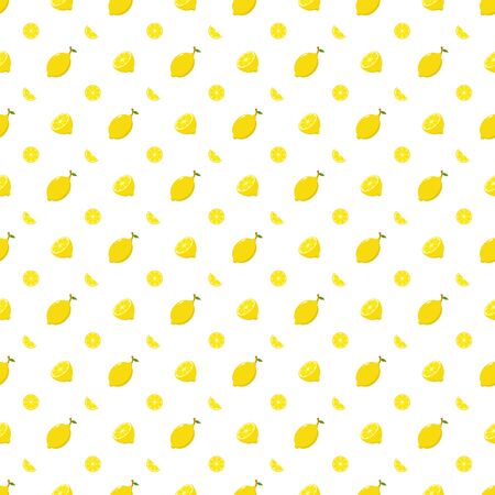 Yellow Lemon Seamless Pattern Background - Natureのイラスト素材