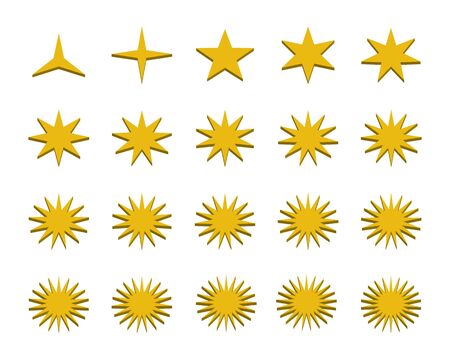 3d Star Vector Collection for Illustrationのイラスト素材