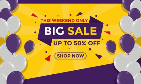 Sale Banner Background with Balloonsのイラスト素材