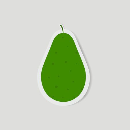 Avocado Slice Vector, Paper Art Illustrationのイラスト素材