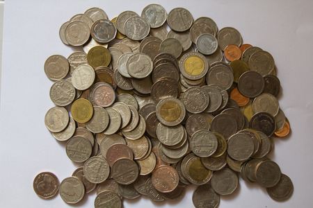 Baht coins currency used in Thailand.