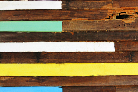 Colorful backgrounds / textures of paint wooden (white, brown, green, yellow, blue)の写真素材