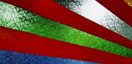 Colorful (Red, Green, Blue, White) pattern of glass or window with textured and detail for background - Beautiful wallpaper, Art and Shinning conceptの写真素材