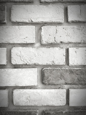 Close up gray brick wall for background in black and white style - Art wallpaper and Space conceptの写真素材