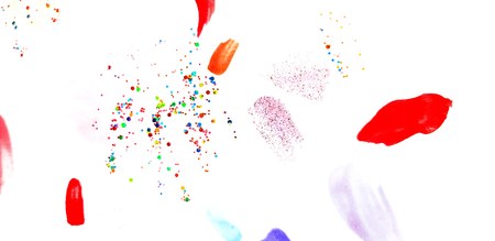 Colorful of nail polish painted or be stained on white pad paper for background - Art or Abstract...