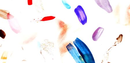 Colorful of nail polish painted or be stained on white pad paper for background - Art or Abstract wallpaper and Beauty fashion conceptの写真素材