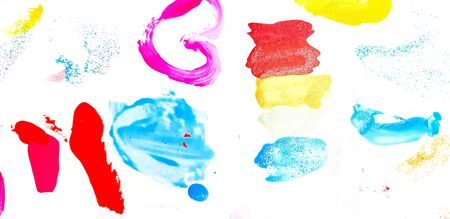 Colorful of nail polish painted or be stained on white pad paper for background - Art or Abstract...