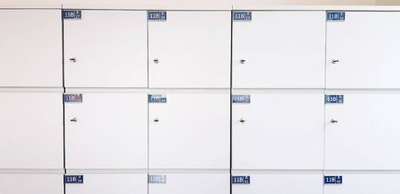 White locker or cabinet for keeping stuff or private thing and your belonging for background