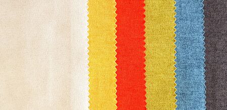 Colorful (White, Yellow, Orange, Green, Blue and Black) texture of fabric or cotton pattern for...