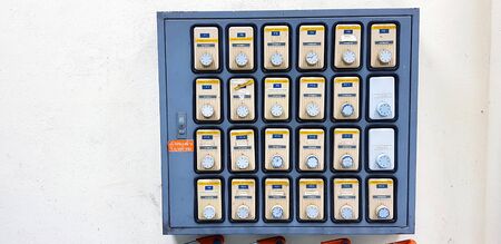 Lamphun, Thailand- January 11, 2018: Many fan switch for turn on or off and adjust speed of fan's...