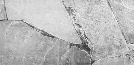 Gray concrete background in black and white tone. Grey cracked cement wall or marble wallpaper. line pattern on granite floor.の写真素材
