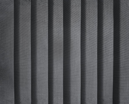 Close up pattern line of gray or grey plastic curtain for background. Abstract, wall or wallpaper conceptの写真素材