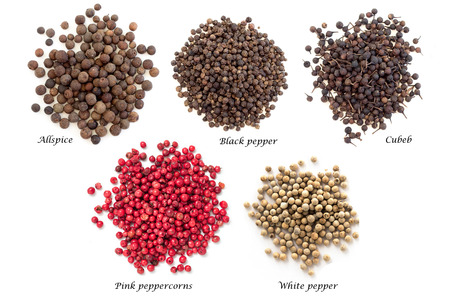 Piles of spice on white backgroundの写真素材