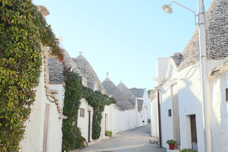 Old town with many "Trulli" in Alberobello, Italyの写真素材