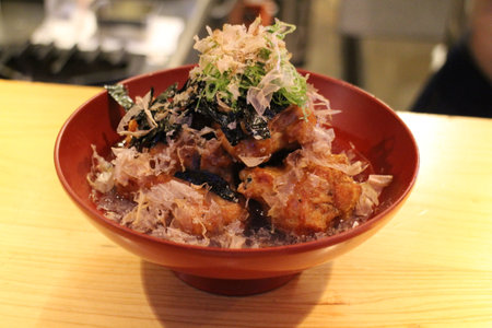 Japanese cuisine : Chicken karaage (Deep fried chicken) with dashi sauce in Kyoto, Japanの写真素材