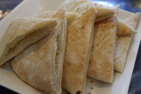 Greek cuisine: pita bread plate