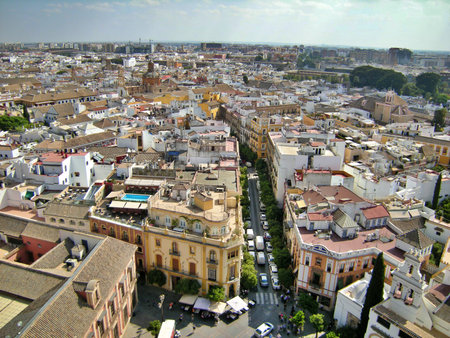 Panorama view of Seville, Andalusia, Spainの写真素材
