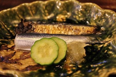 Japanese cuisine: mamakari (pickled Japanese sardinella) in Kurashiki, Japanの写真素材