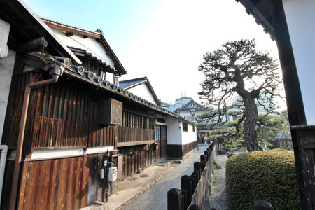 Cityscape at Kurashiki Bikan Historical Quarter (old town) in Japanの写真素材
