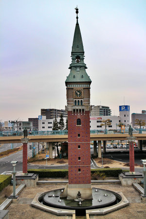 Kurashiki Station Bell Tower in Kurashiki, Japanの写真素材