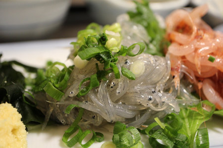 Japanese cuisine: raw whitebait in Mishima, Shizuoka, Japanの写真素材