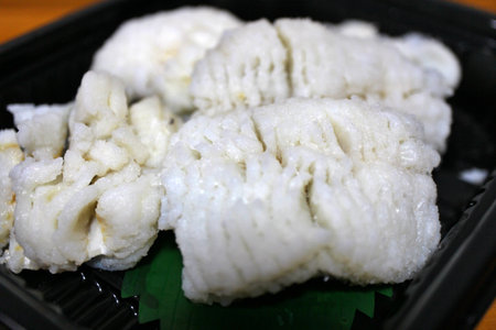 Boiled hamo (daggertooth pike conger) purchased at a supermarket in Tokyo, Japanの写真素材