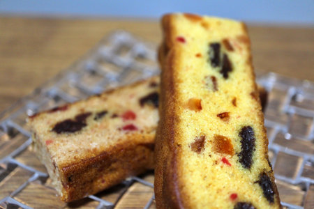 Fruitcakes (mixed fruits and cherry) purchased in Tokyo, Japan